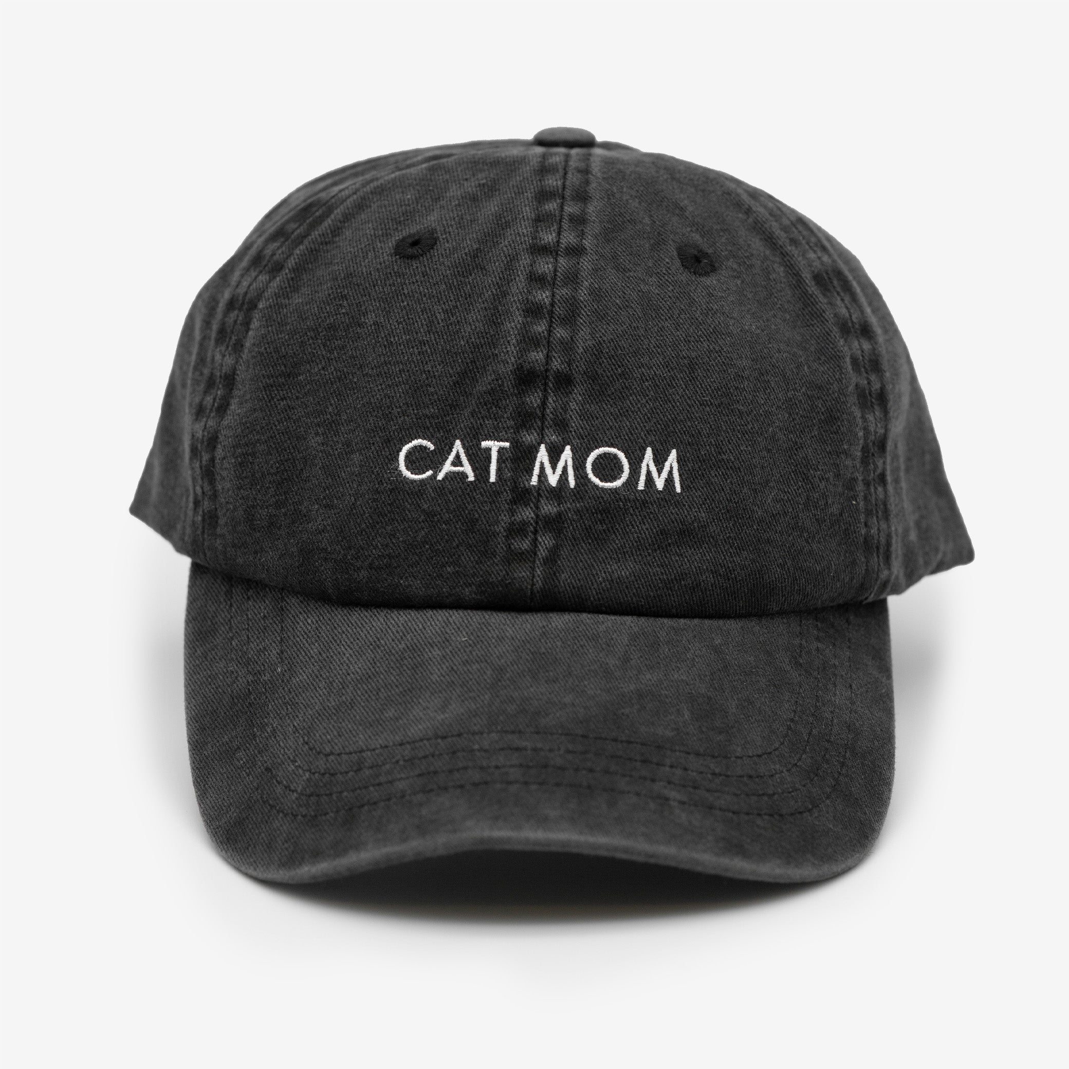 Denim Cat Mom Baseball Hat Cat Mom Cap with Full Bill Jewels – Sophia Collection main image 2