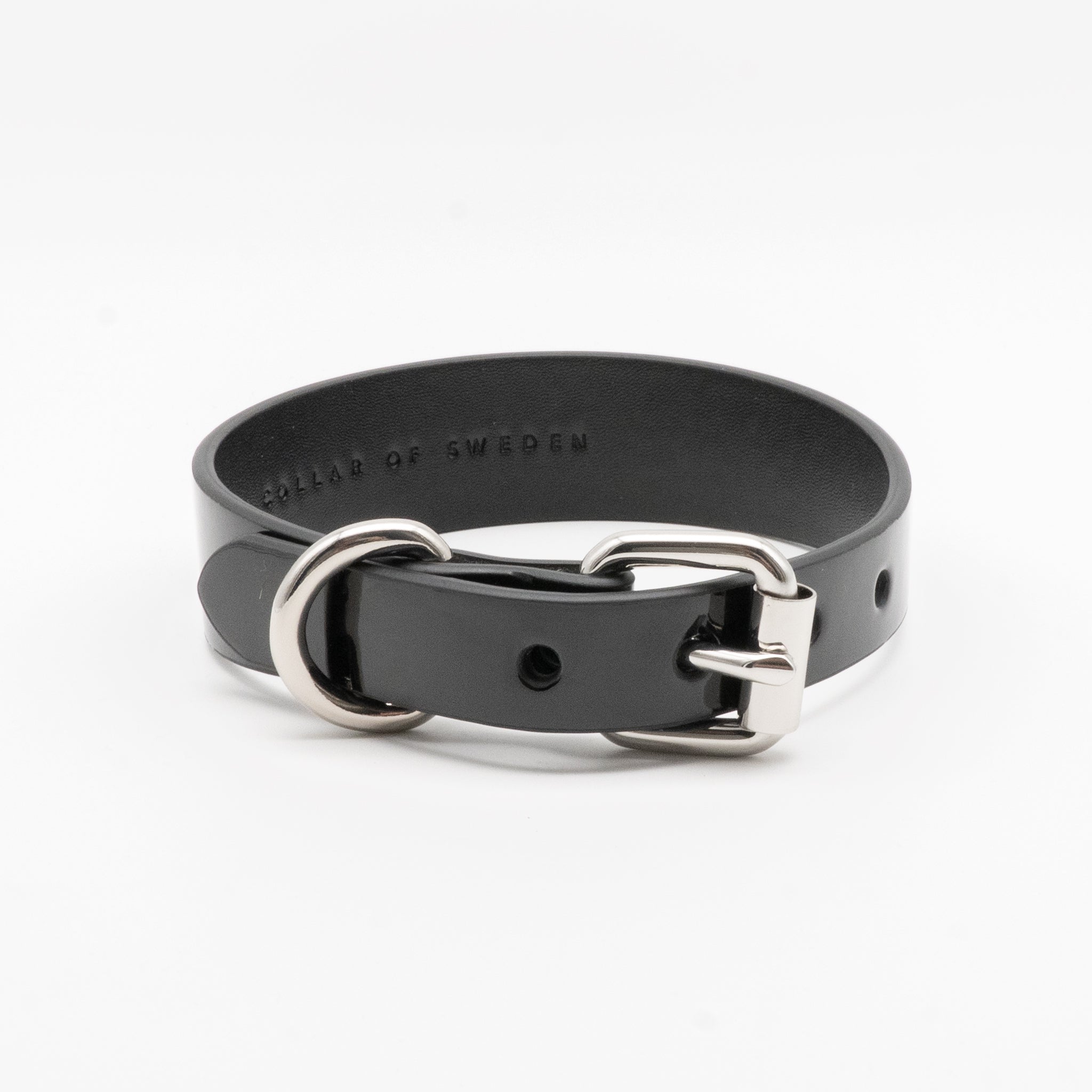 Modern Glossy Black Dog Collar Thin – Collar of Sweden