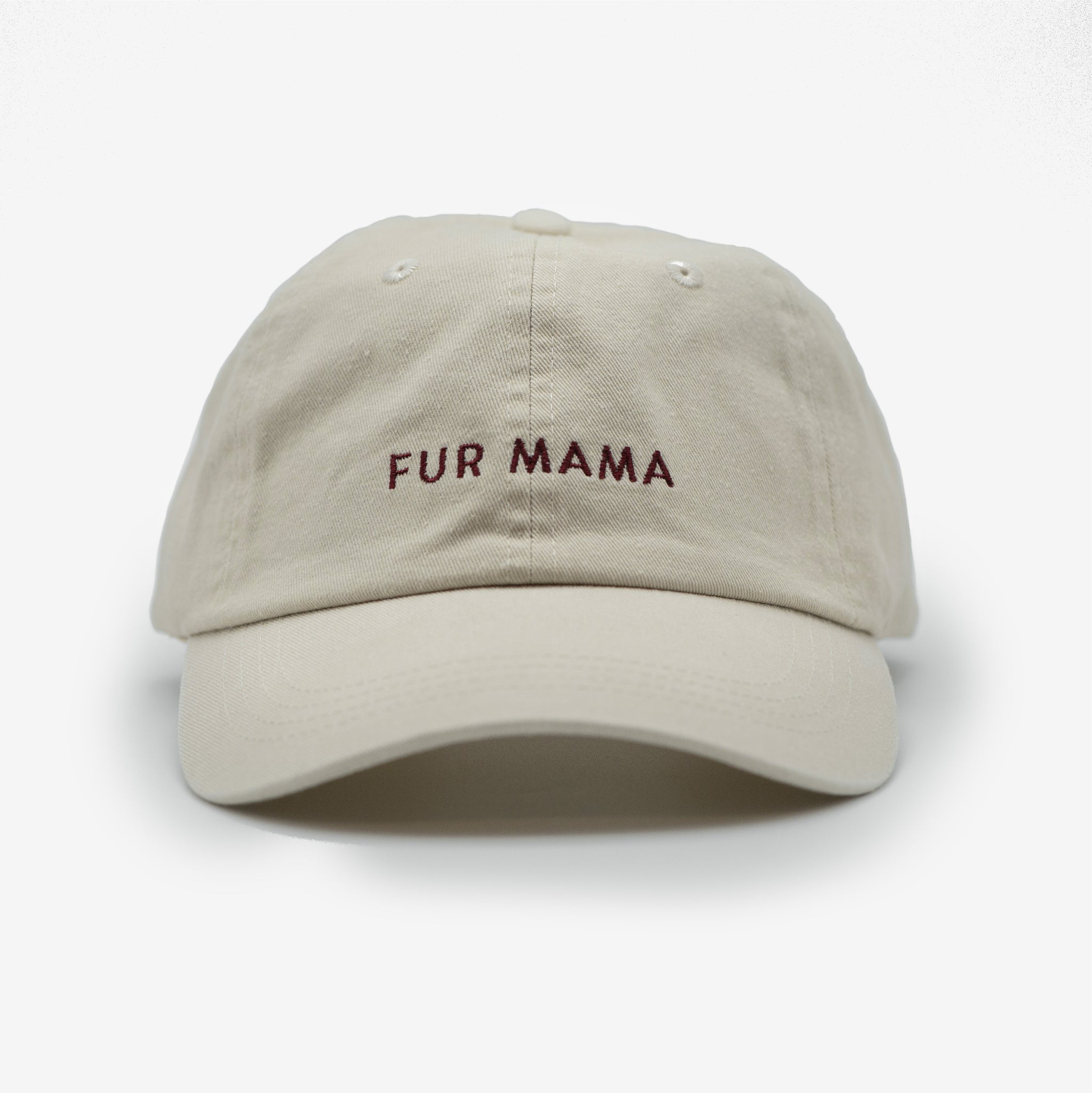 Beige Denim Cap Fur Mama