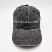 Black Denim Cap - Anti-Social Cat Owner