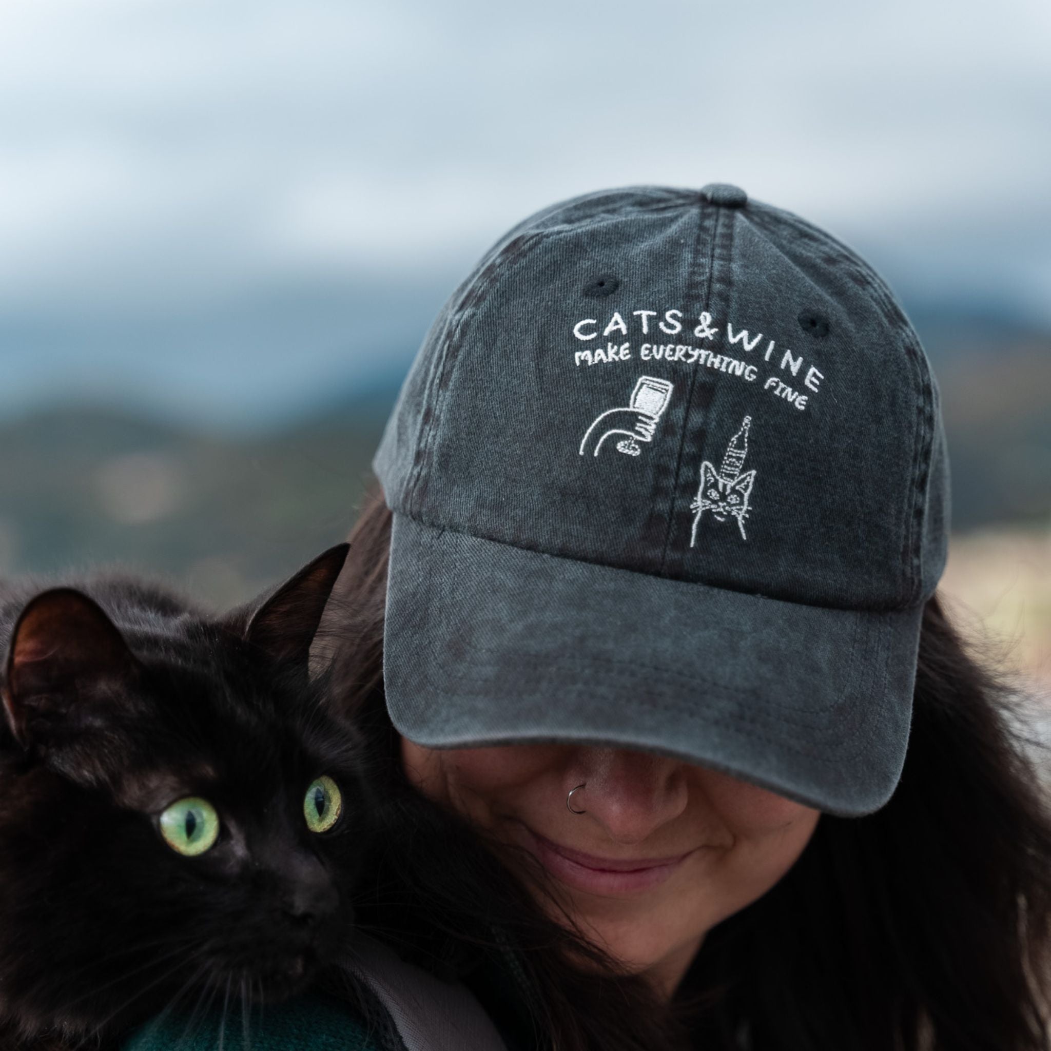 Black Denim Cap - Logo 
