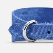 Blue Denim Dog Collar Wide