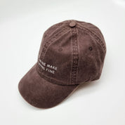 Brown Denim Cap - Dogs & Wine Make Everything Fine