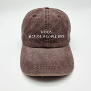 Brown Denim Cap - Dogs. Because People Suck