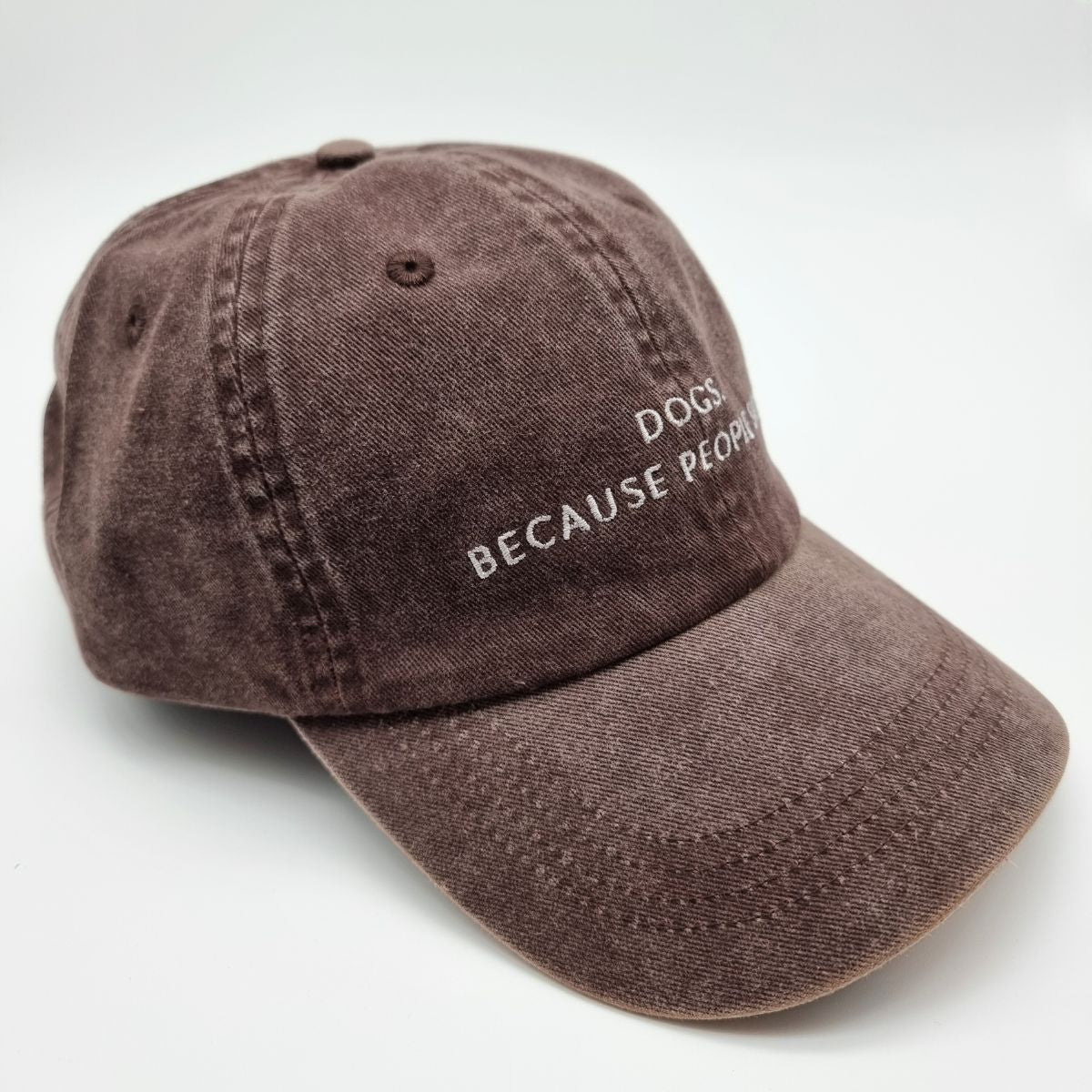 Brown Denim Cap - Dogs. Because People Suck