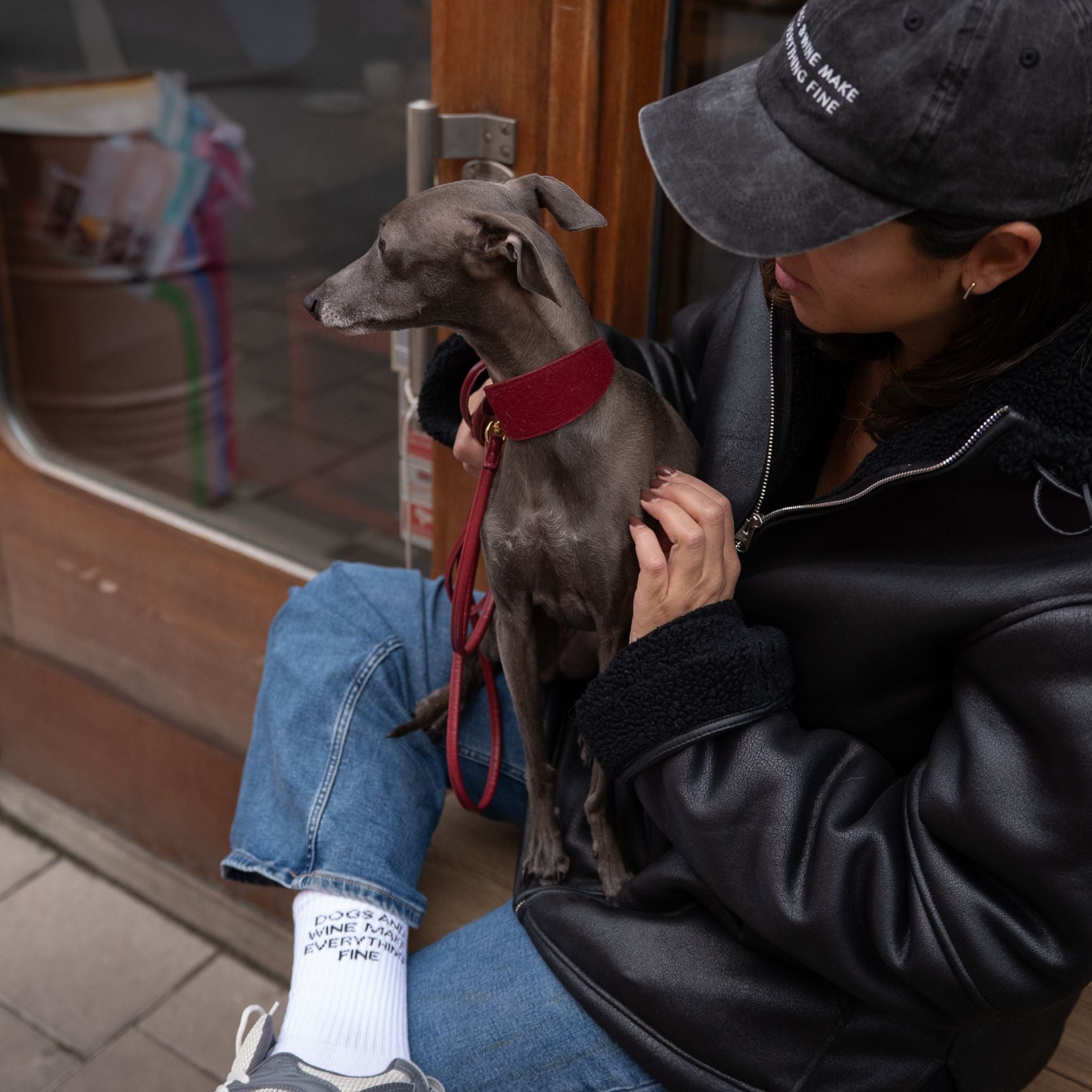 White Tube Socks - Dogs And Wine Make Everything Fine