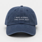 Dark Blue Denim Cap - I Was Normal Two Dogs Ago