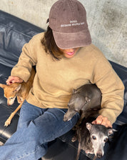 Brown Denim Cap - Dogs. Because People Suck