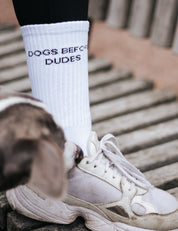 White Tube Socks - Dogs Before Dudes