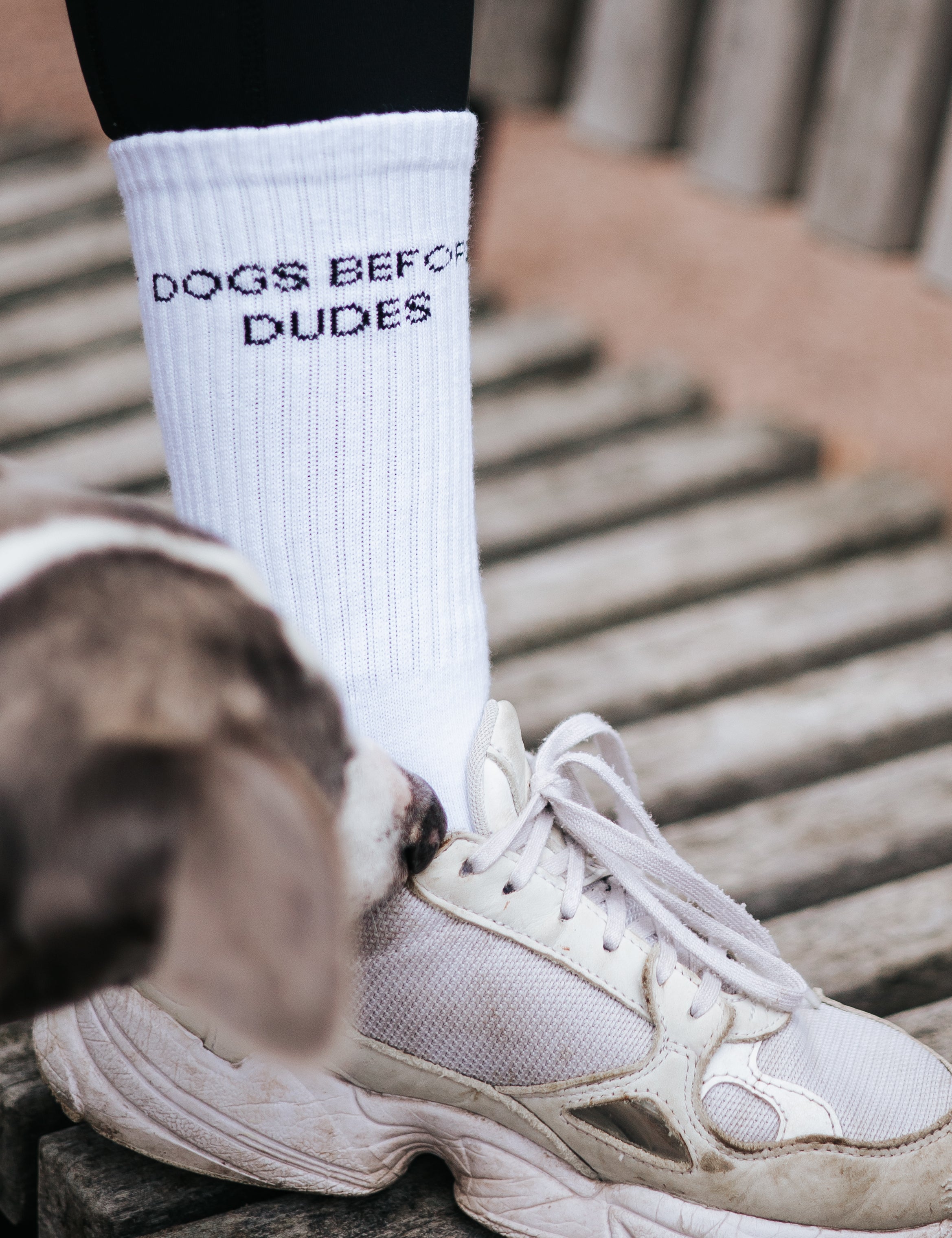 White Tube Socks - Dogs Before Dudes