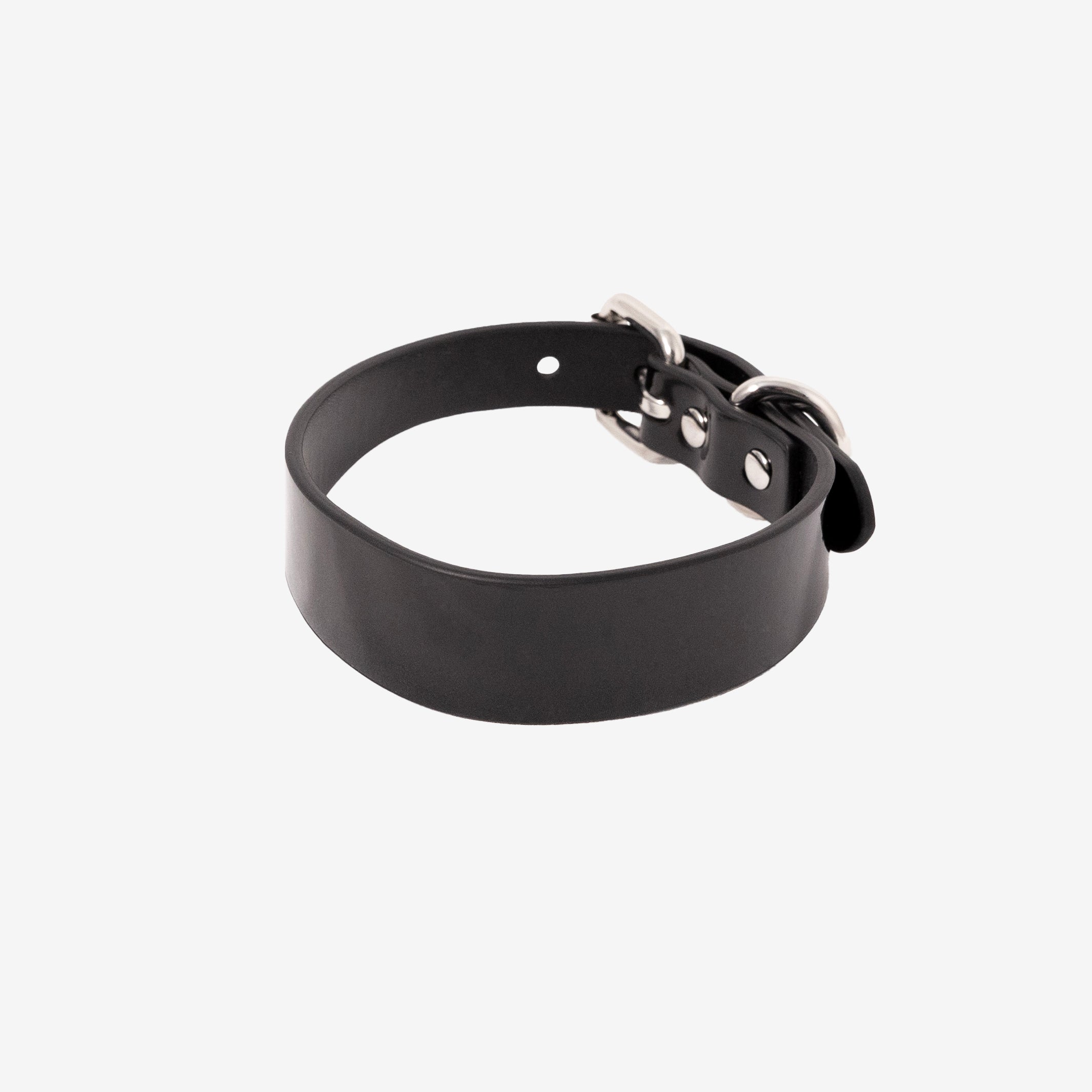 Glossy Black Dog Collar Thin