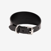 Glossy Black Dog Collar Wide