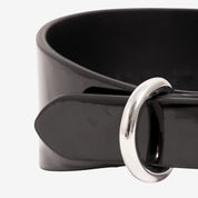 Glossy Black Dog Collar Wide