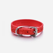 Pure Red Braided Dog Collar Thin