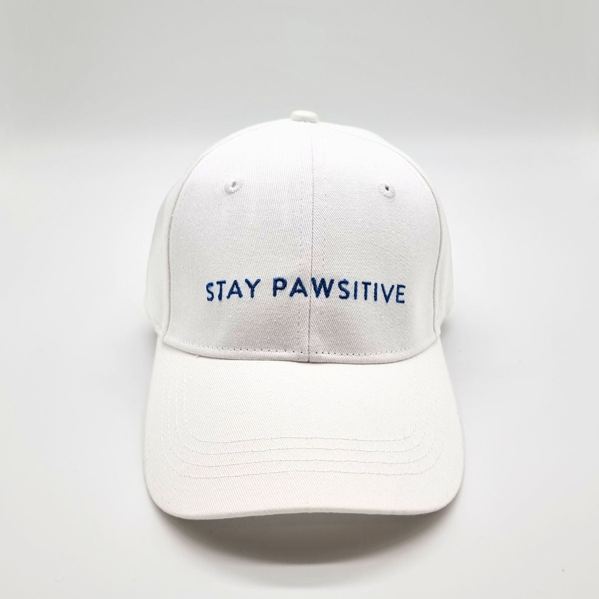 White Denim Cap - Stay Pawsitive