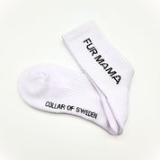 White Tube Socks - Fur Mama