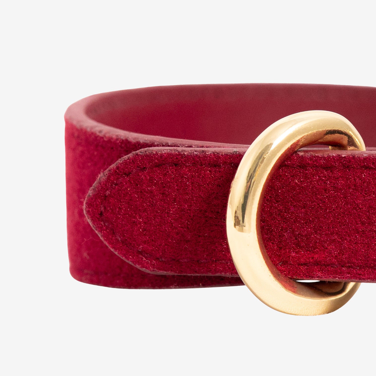 Burgundy Wool Dog Collar Thin