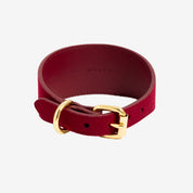 Burgundy Wool Dog Collar Wide