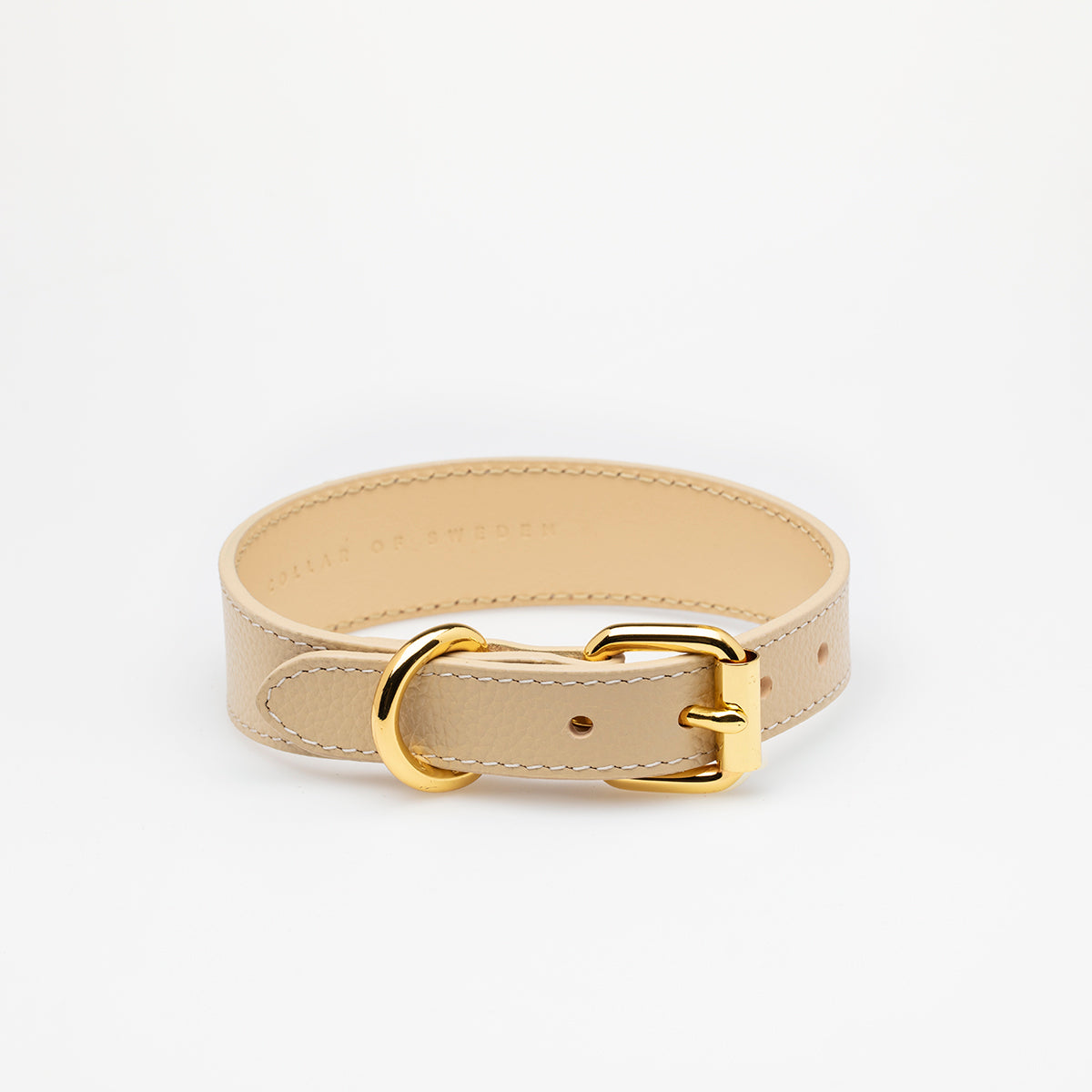 image - Beige Leather Collar Large Thin