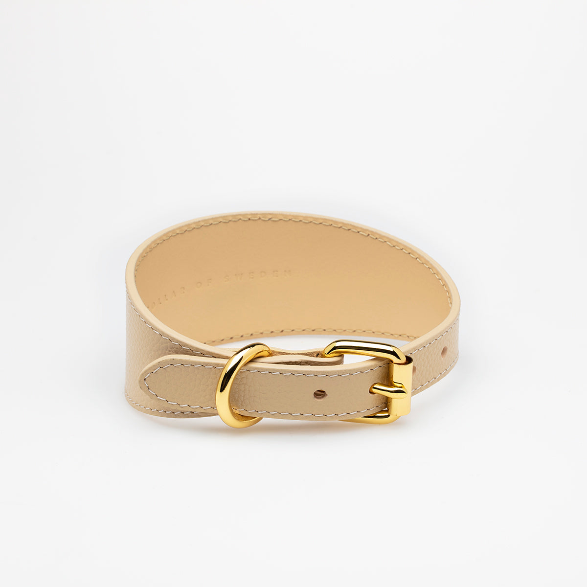 image - Beige Leather Collar XL Wide