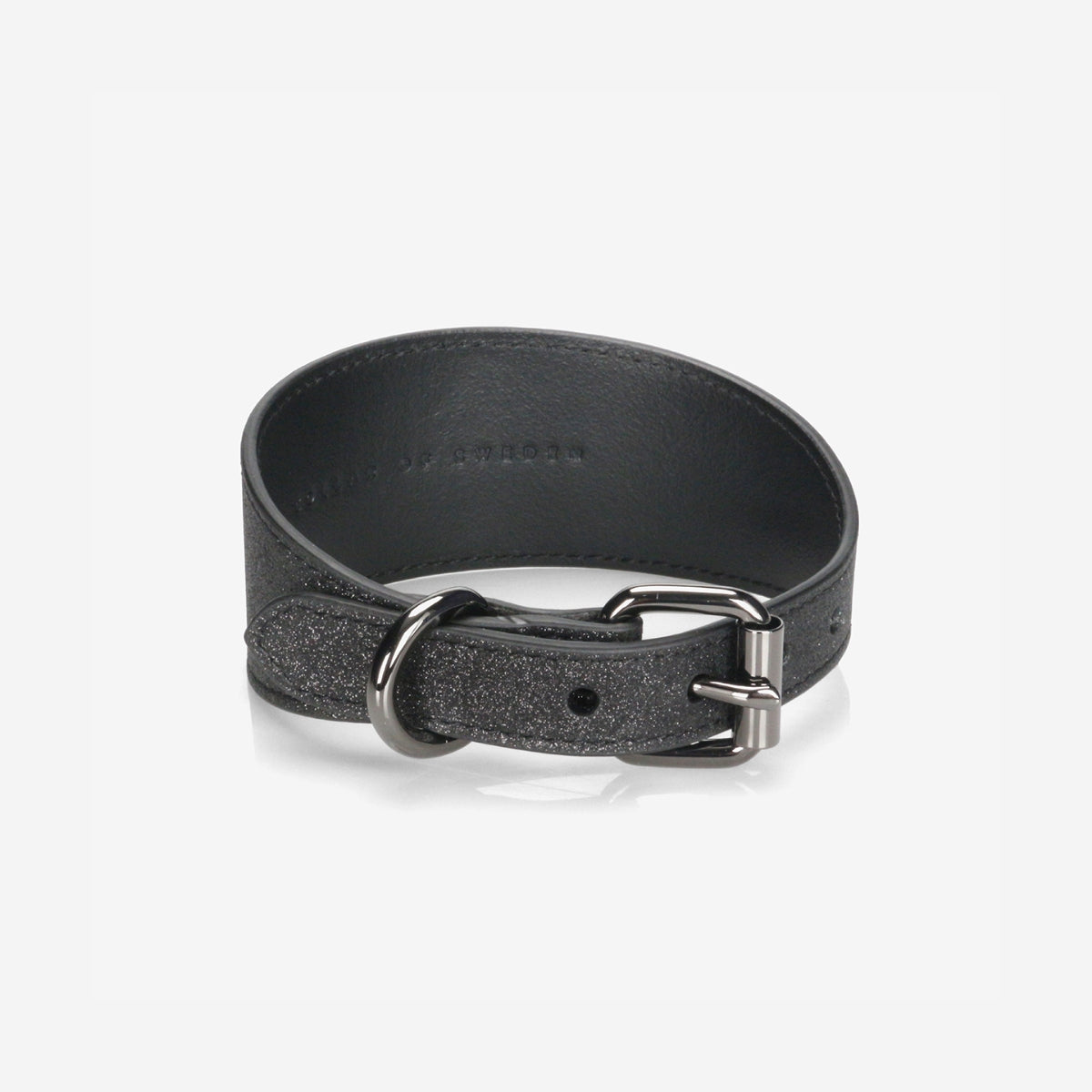 image - Black Glitter Leather Collar XL Wide
