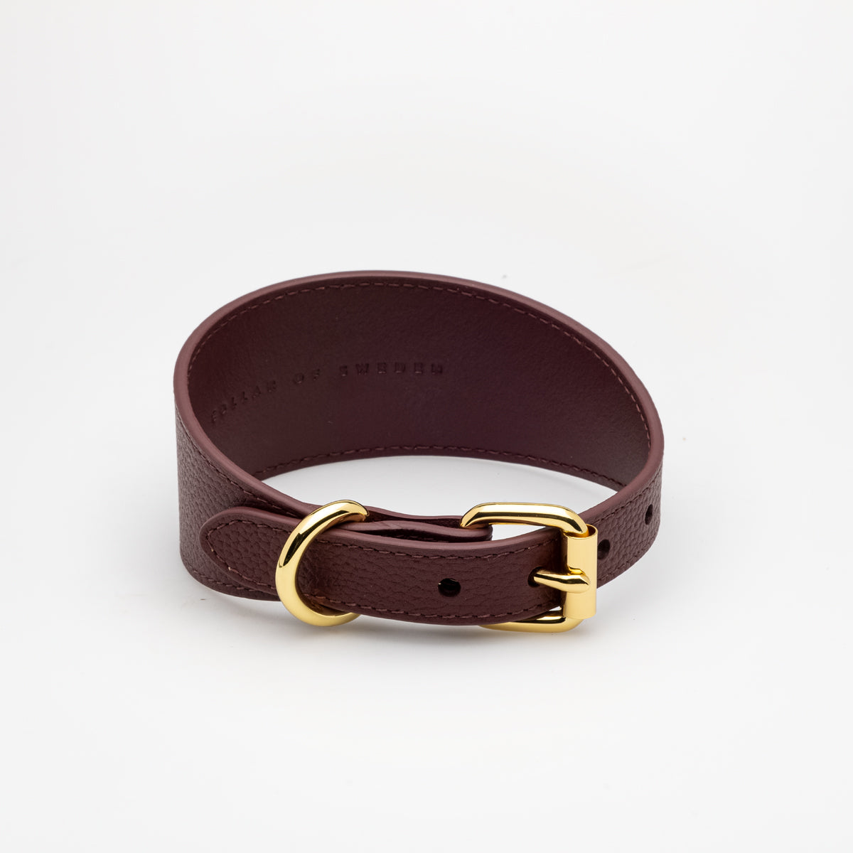 image - Burgundy Leather Collar XL Wide