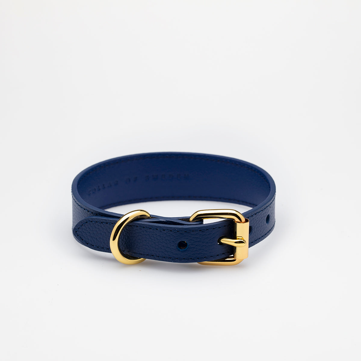 image - Dark Blue Leather Collar Large Thin
