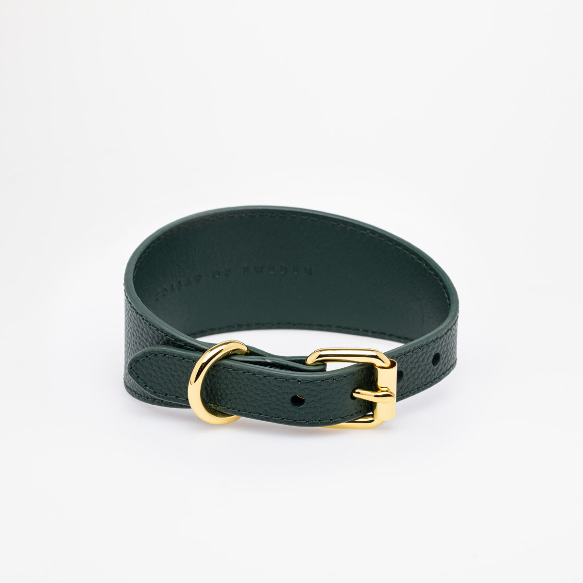 image - Dark Green Leather Collar XL Wide