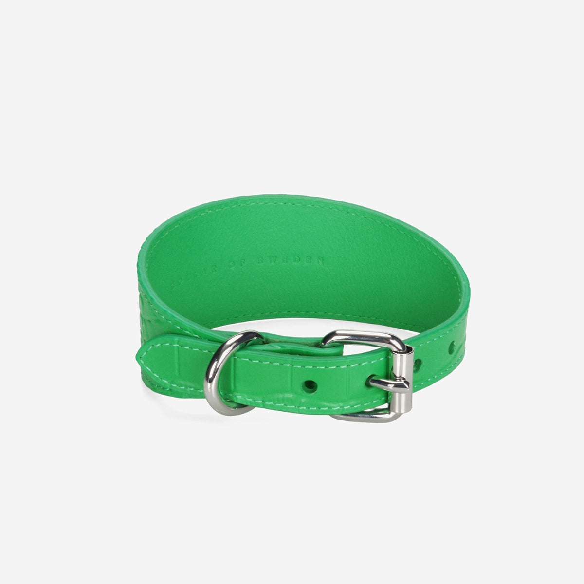 image - Pure Green Croco Leather Collar XL Wide
