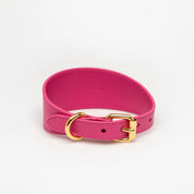 image - Hot Pink Leather Collar XL Wide