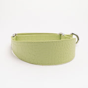 image - Pastel Green Croco Leather Martingale Large Wide