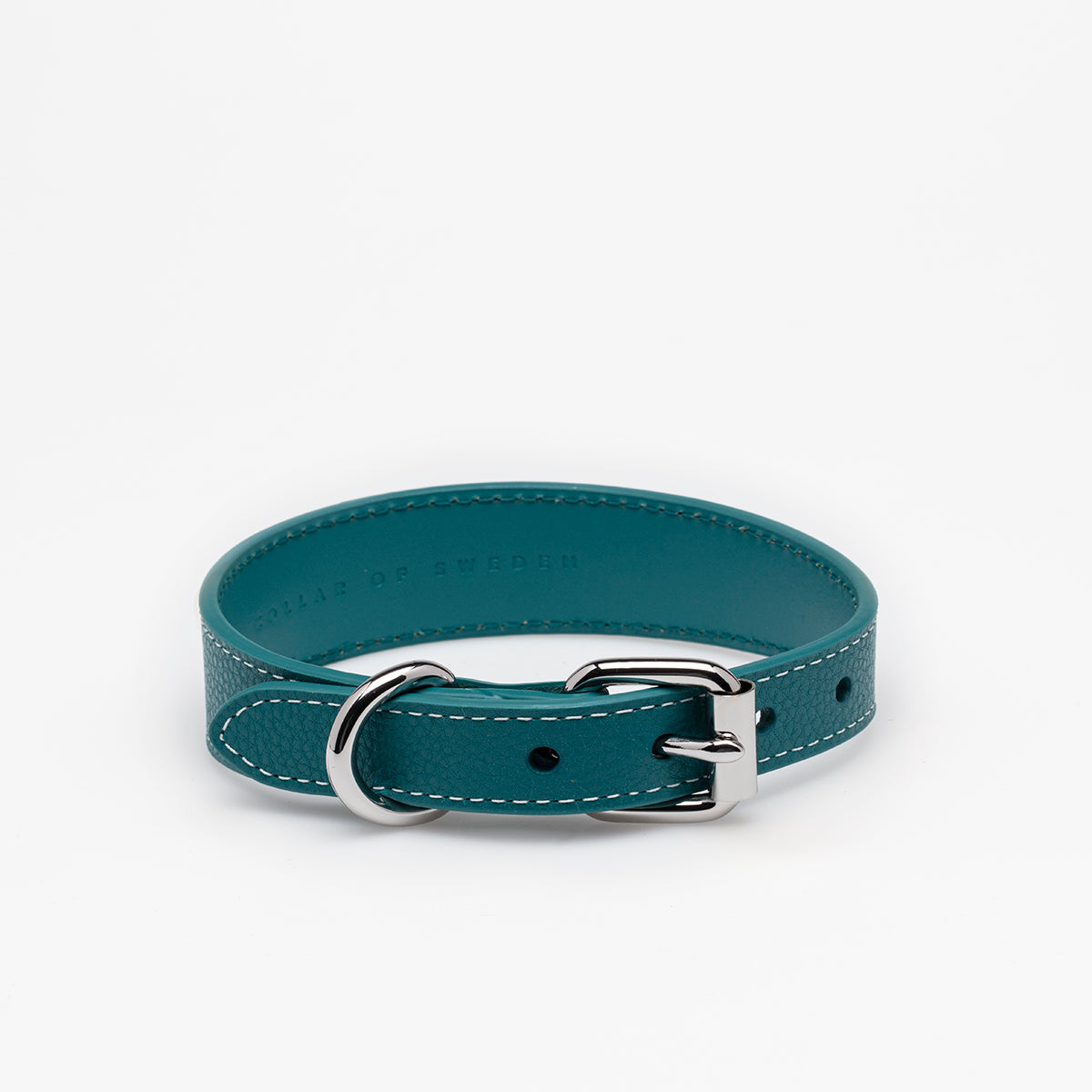 image - Turquoise Leather Collar Medium Thin