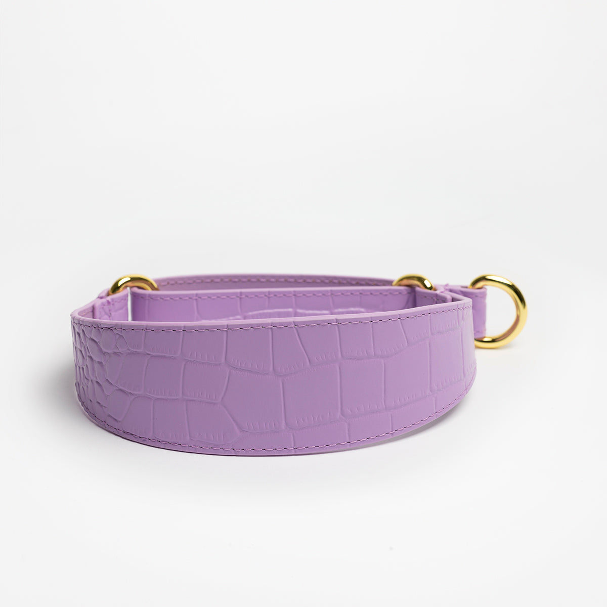 image - Violet Croco Leather Martingale Large Wide